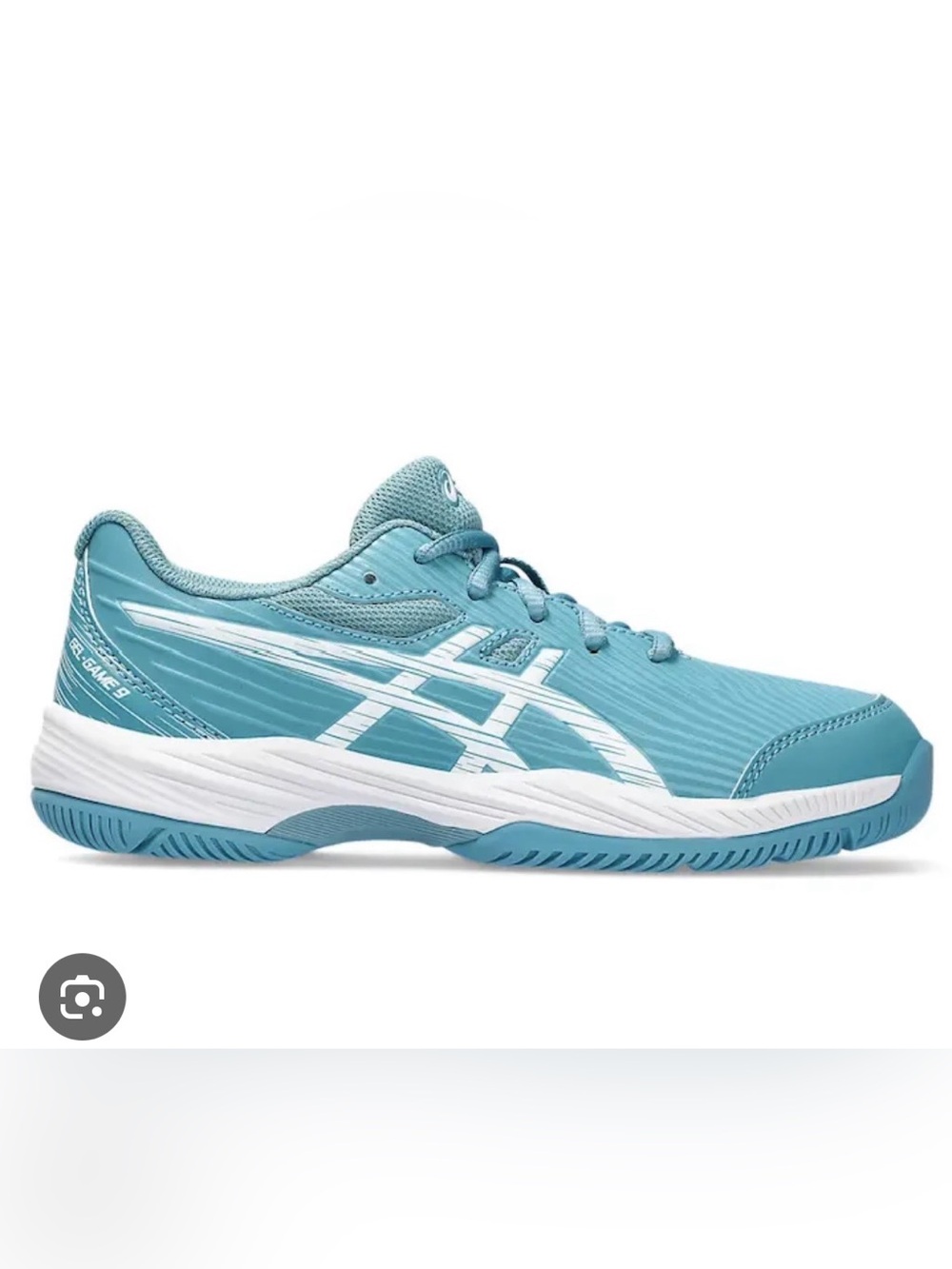 ASICS GEL-Game 9 GS Big Kids' Tennis Shoes
Color: Gris Blue White, Size: 4
